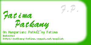 fatima patkany business card